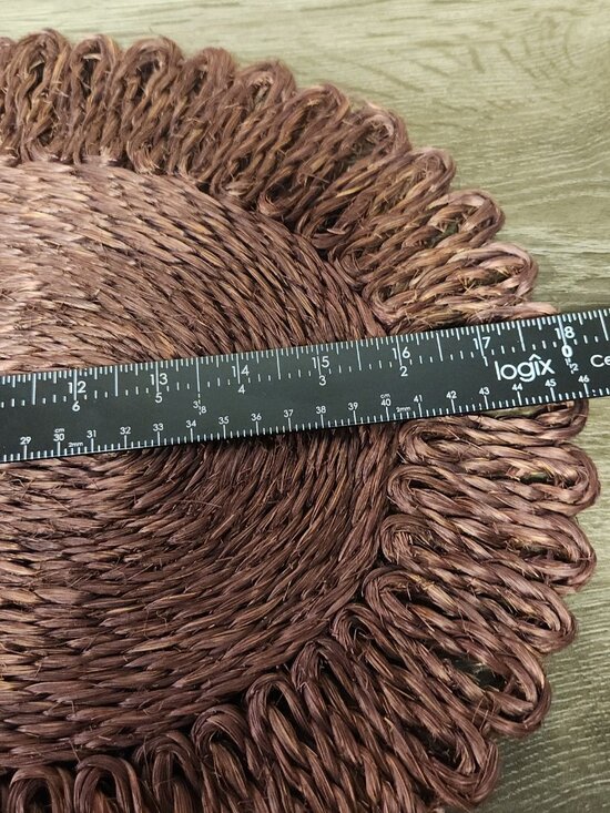 VTG 70's Woven Oval Looped Floral Edge Placemat Centerpiece Set of 4 Cottagecore - Picture 9 of 11